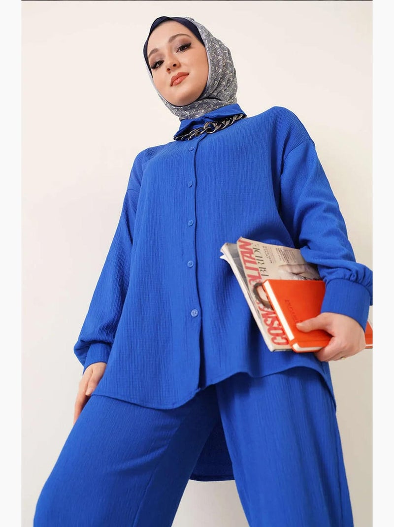 Set co-ord due pezzi con camicia e pantaloni oversize bdart Blu cobalto - Kiabi
