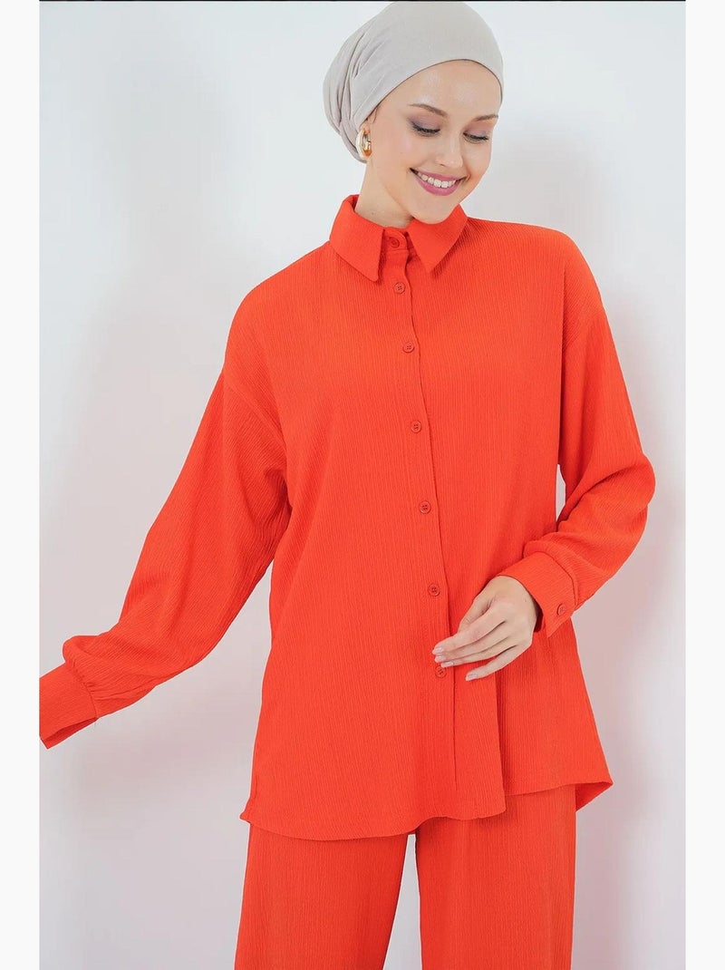 Set co-ord due pezzi con camicia e pantaloni oversize bdart Rosso mattone - Kiabi