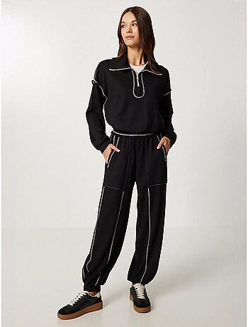 Set co-ord due pezzi con colletto con zip e maniche lunghe istanbul