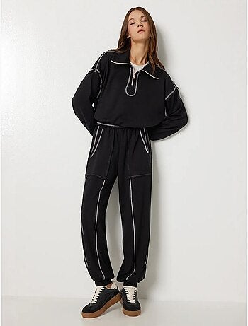 Set co-ord due pezzi con colletto con zip e maniche lunghe istanbul