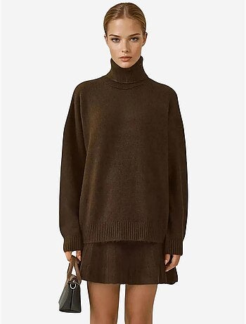 Set co-ord in maglia oversize testurizzato con dolcevita bdart