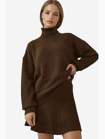 Set co-ord in maglia oversize testurizzato con dolcevita bdart