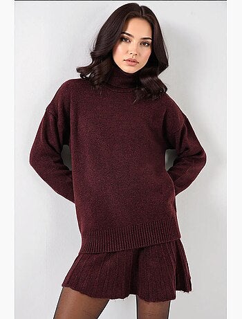 Set co-ord in maglia oversize testurizzato con dolcevita bdart