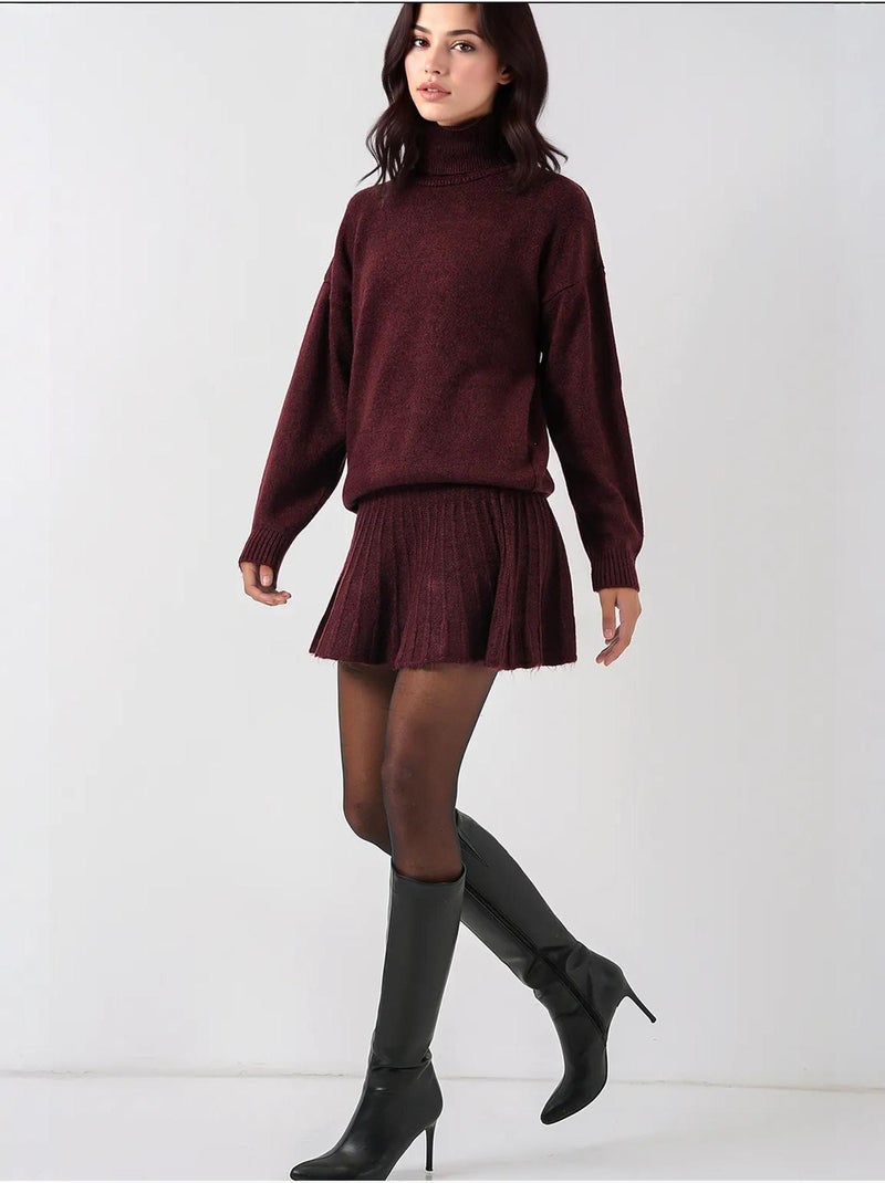 Set co-ord in maglia oversize testurizzato con dolcevita bdart Rosso bordeaux - Kiabi