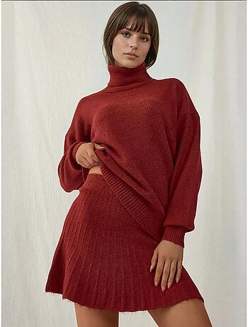 Set co-ord in maglia oversize testurizzato con dolcevita bdart