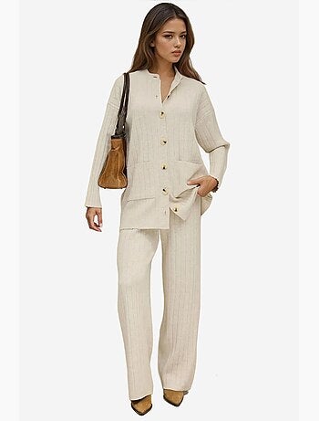 Set co-ord in maglia testurizzata con dettaglio bottoni hiccup