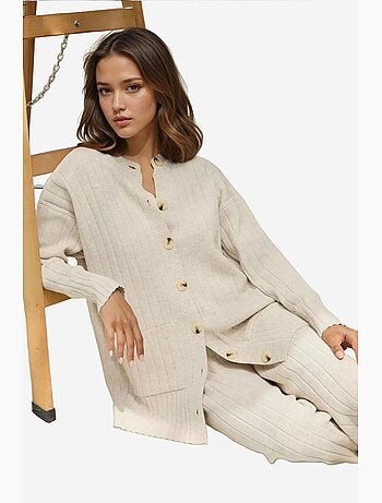 Set co-ord in maglia testurizzata con dettaglio bottoni hiccup