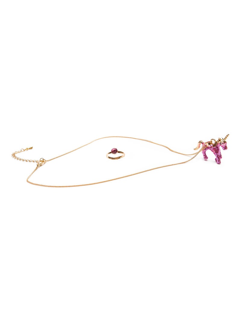 Set collana e anello unicorno rosa glitter | great pretenders | great pretenders Rosa - Kiabi