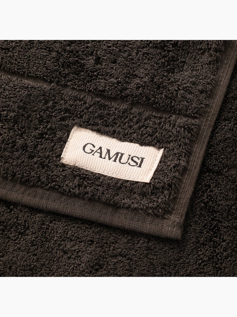 Set completo da bagno 100% cotone, spugna 600 g/m², con asola - Gamusi Nero - Kiabi