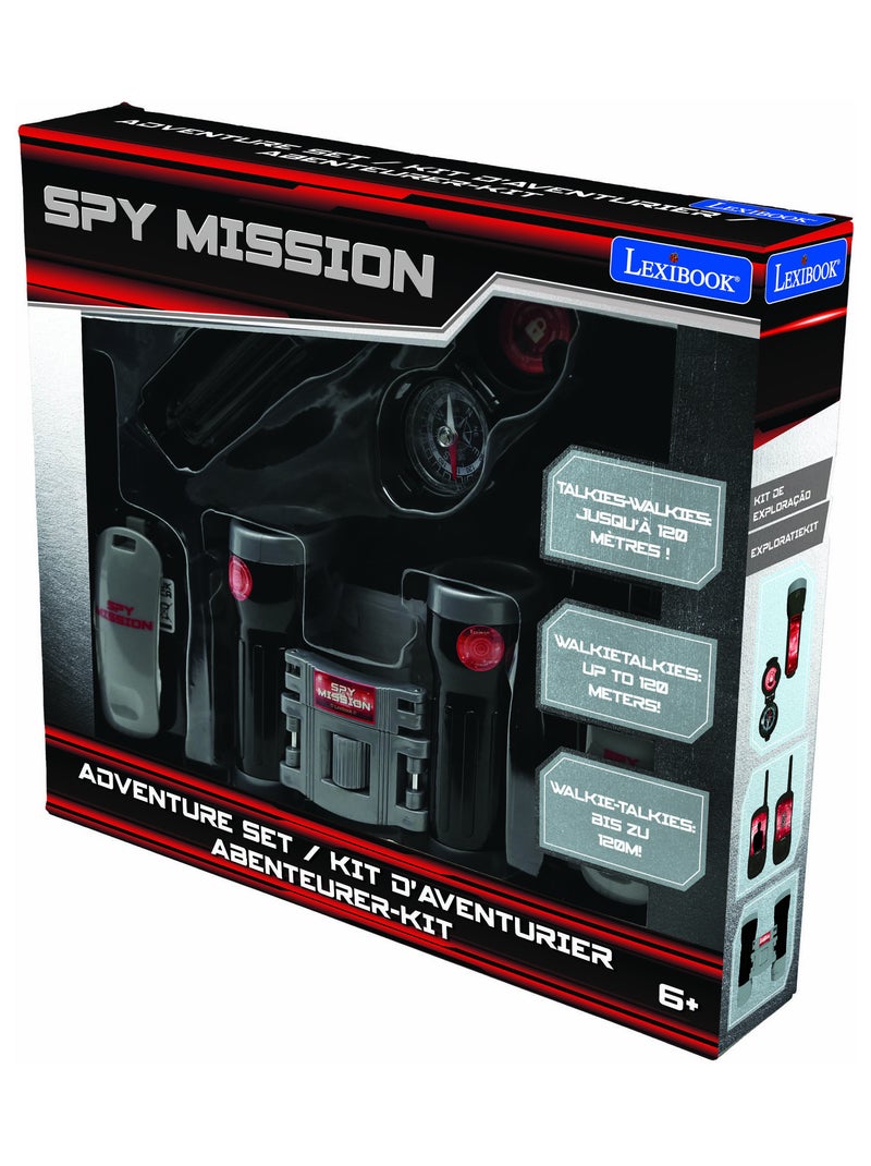 set completo di spionaggio con walkie-talkie fino a 120 m, binocolo, torcia e bussola. N/D - Kiabi