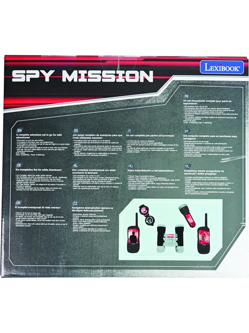 Set completo di spionaggio con walkie-talkie fino a 120 m, binocolo, torcia e bussola. N/D - Kiabi