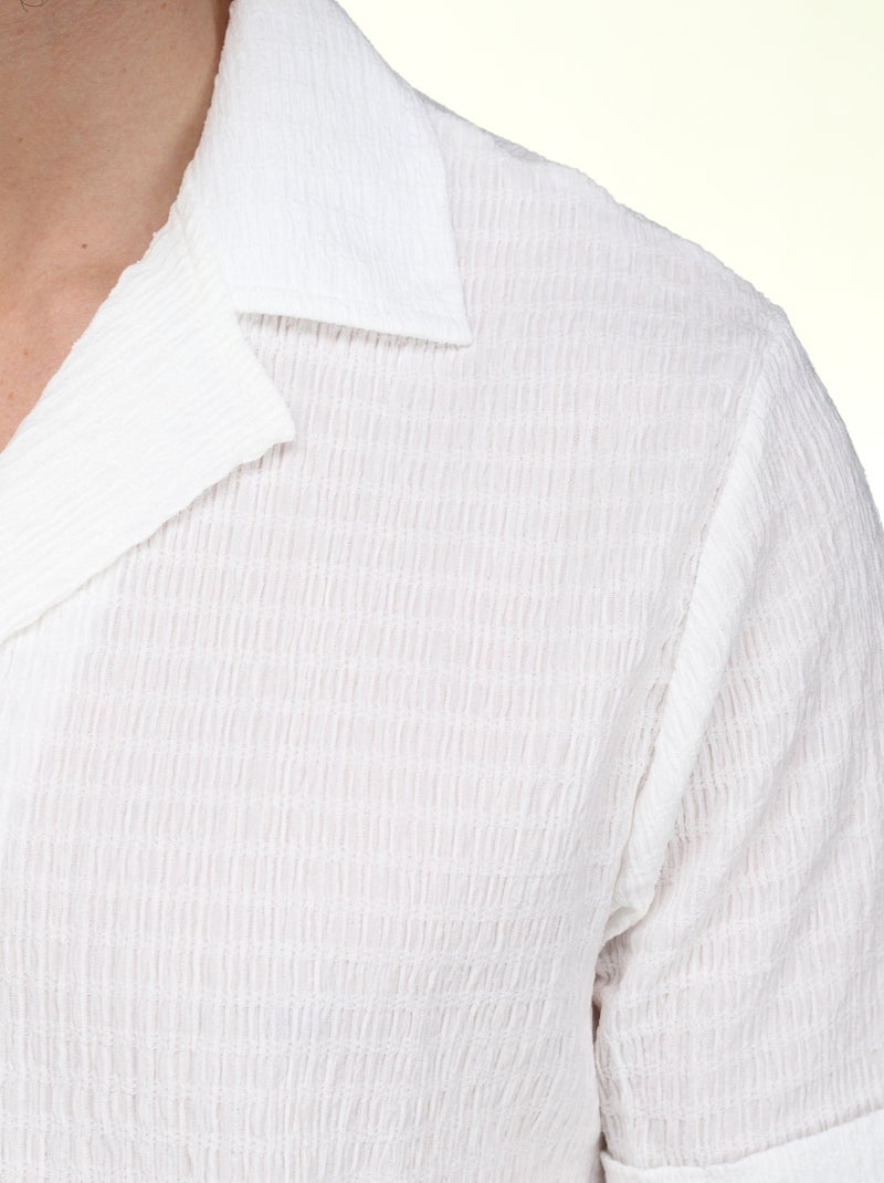 Set composto da camicia e pantaloncini a tinta unita e fantasia - Frilivin Bianco - Kiabi