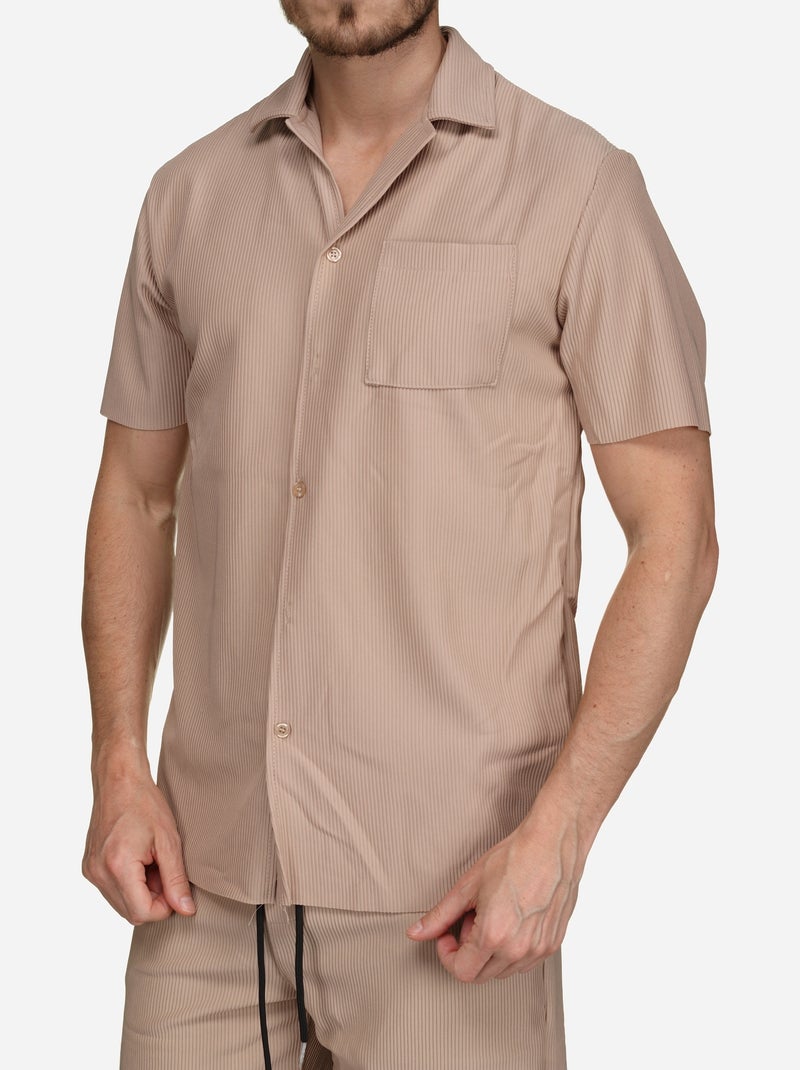 Set composto da camicia e pantaloncini testurizzati - Frilivin Beige - Kiabi