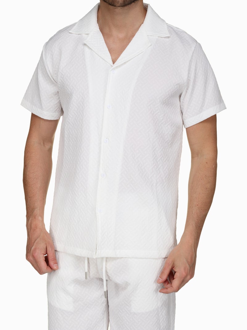 Set composto da camicia e pantaloncini testurizzati - Frilivin Bianco - Kiabi