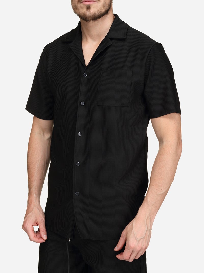 Set composto da camicia e pantaloncini testurizzati - Frilivin Nero - Kiabi