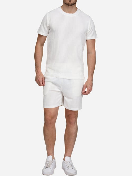 Set composto da maglietta e pantaloncini a tinta unita e fantasia - Frilivin - Kiabi Set composto da maglietta e pantaloncini a tinta unita e fantasia - Frilivin - Kiabi