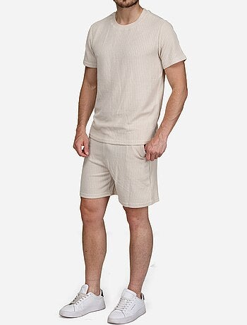 Set composto da maglietta e pantaloncini a tinta unita e fantasia - Frilivin