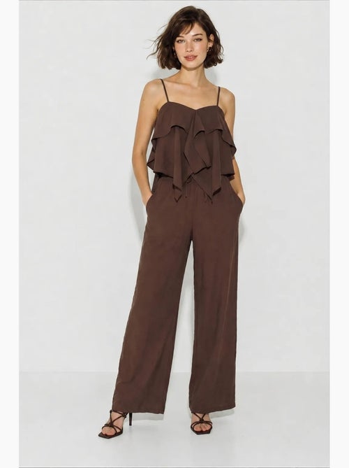 Set con blusa senza spalline con volant e pantaloni a gamba ampia lucci - Kiabi Set con blusa senza spalline con volant e pantaloni a gamba ampia lucci - Kiabi