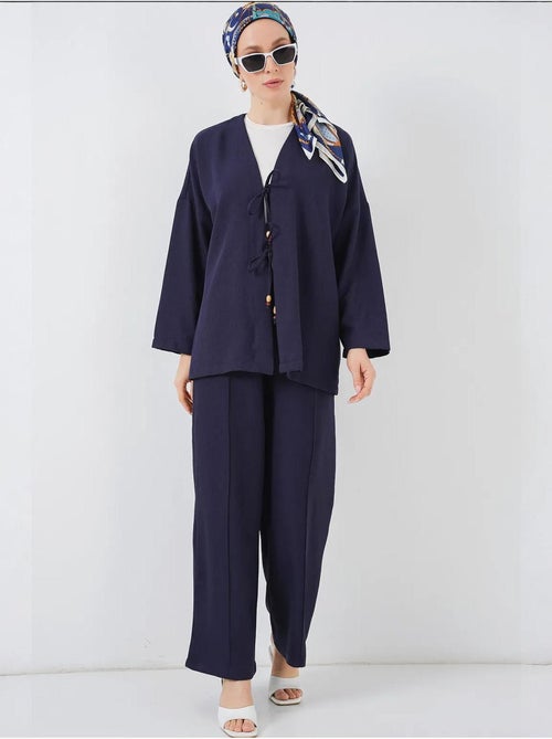 Set con cardigan con scollo a v e pantaloni a gamba larga bdart - Kiabi Set con cardigan con scollo a v e pantaloni a gamba larga bdart - Kiabi
