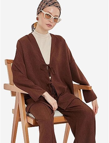 Set con cardigan con scollo a v e pantaloni a gamba larga bdart