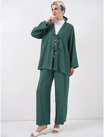 Set con cardigan con scollo a v e pantaloni a gamba larga bdart