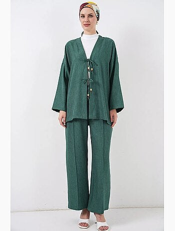 Set con cardigan con scollo a v e pantaloni a gamba larga bdart