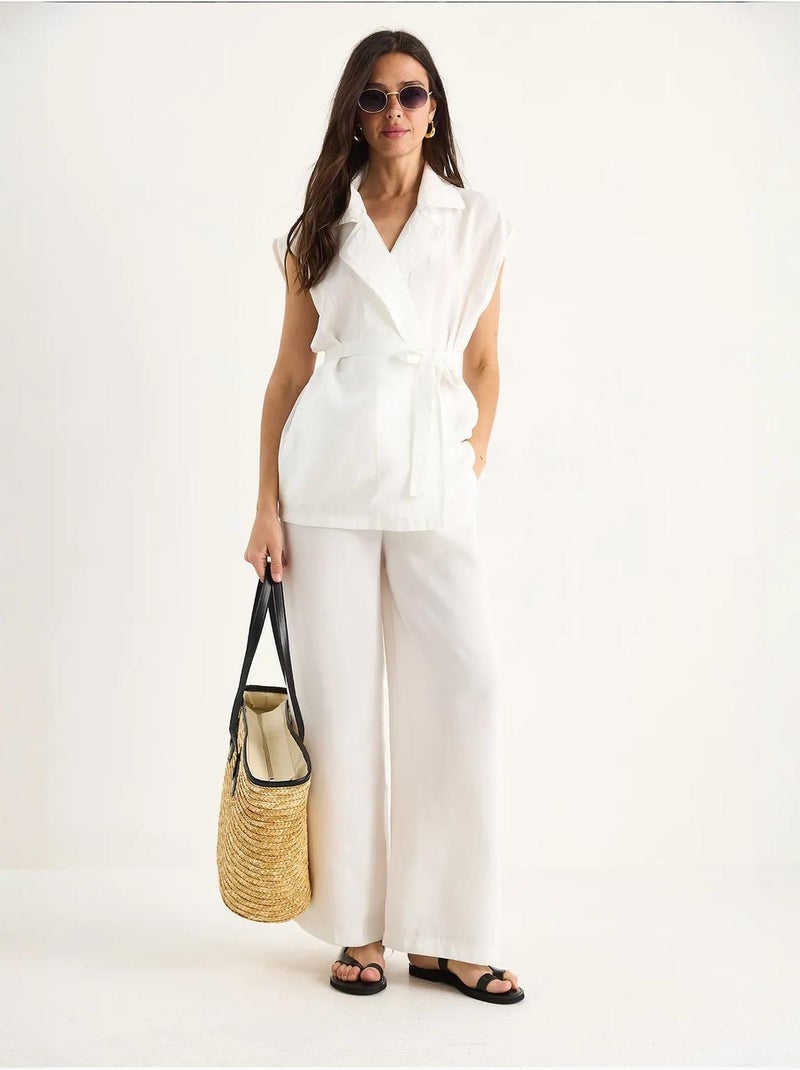 Set con gilet e pantaloni a gamba ampia lucci Bianco - Kiabi