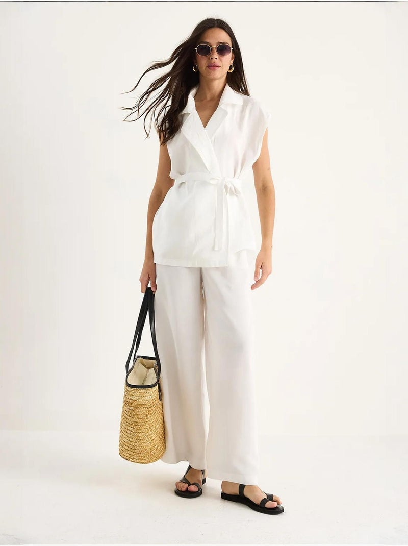 Set con gilet e pantaloni a gamba ampia lucci Bianco - Kiabi