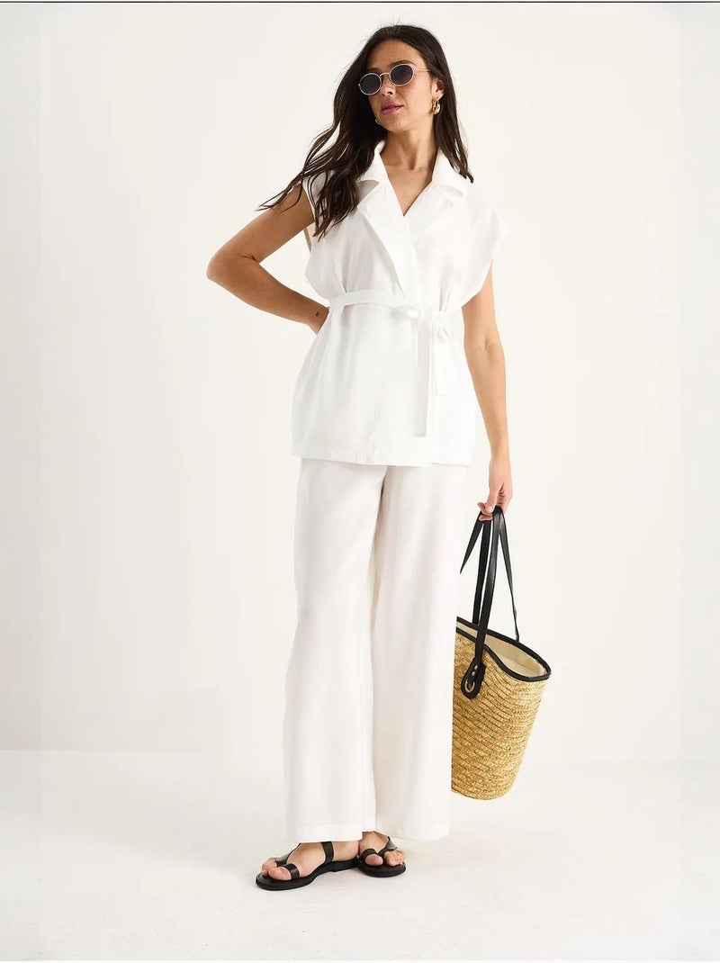 Set con gilet e pantaloni a gamba ampia lucci Bianco - Kiabi