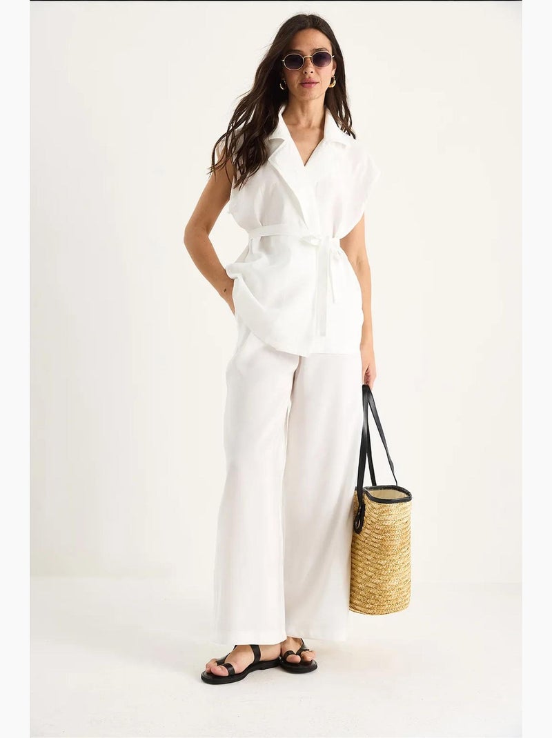 Set con gilet e pantaloni a gamba ampia lucci Bianco - Kiabi