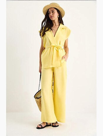 Set con gilet e pantaloni a gamba ampia lucci