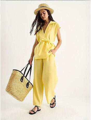 Set con gilet e pantaloni a gamba ampia lucci