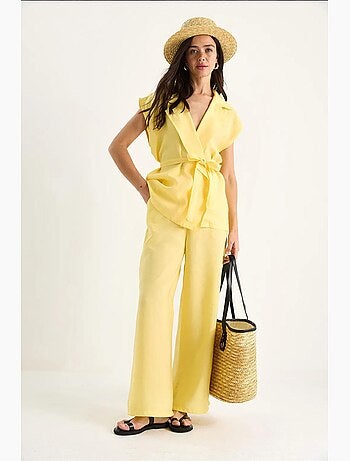 Set con gilet e pantaloni a gamba ampia lucci