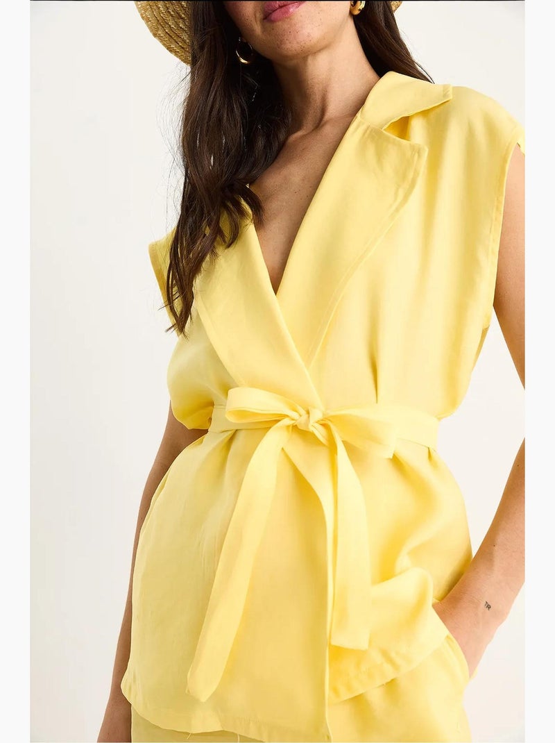 Set con gilet e pantaloni a gamba ampia lucci Giallo limone - Kiabi