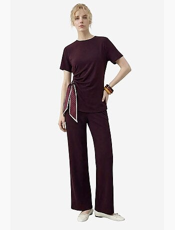 Set con t-shirt girocollo e pantaloni a gamba ampia lucci