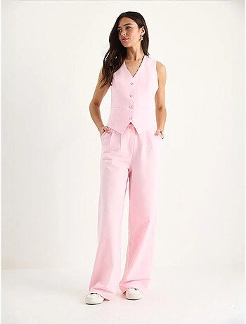 Set coord a due pezzi con gilet con scollo a v e pantaloni a gamba ampia lucci