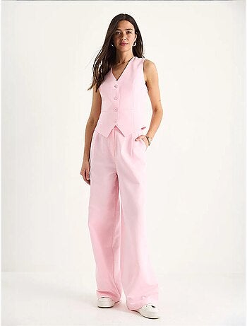 Set coord a due pezzi con gilet con scollo a v e pantaloni a gamba ampia lucci