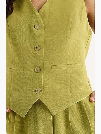 Set coord a due pezzi con gilet con scollo a v e pantaloni a gamba ampia lucci
