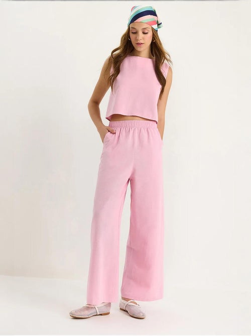 Set coord a due pezzi in misto lino con girocollo senza maniche lucci - Kiabi Set coord a due pezzi in misto lino con girocollo senza maniche lucci - Kiabi