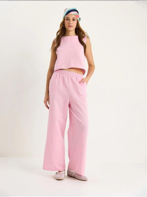 Set coord a due pezzi in misto lino con girocollo senza maniche lucci - Kiabi Set coord a due pezzi in misto lino con girocollo senza maniche lucci - Kiabi
