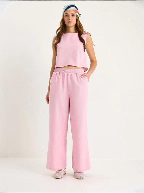 Set coord a due pezzi in misto lino con girocollo senza maniche lucci - Kiabi Set coord a due pezzi in misto lino con girocollo senza maniche lucci - Kiabi