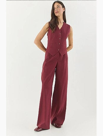 Set coordinato con gilet senza maniche con scollo a v e pantaloni a gamba ampia lucci