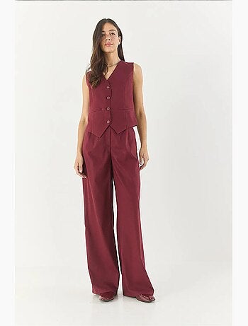 Set coordinato con gilet senza maniche con scollo a v e pantaloni a gamba ampia lucci