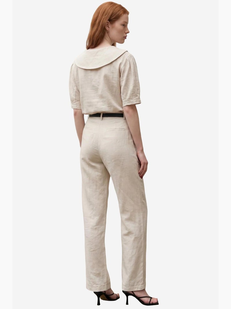 Set coordinato due pezzi con collo a scialle e bottoni my fashion Beige argilla - Kiabi