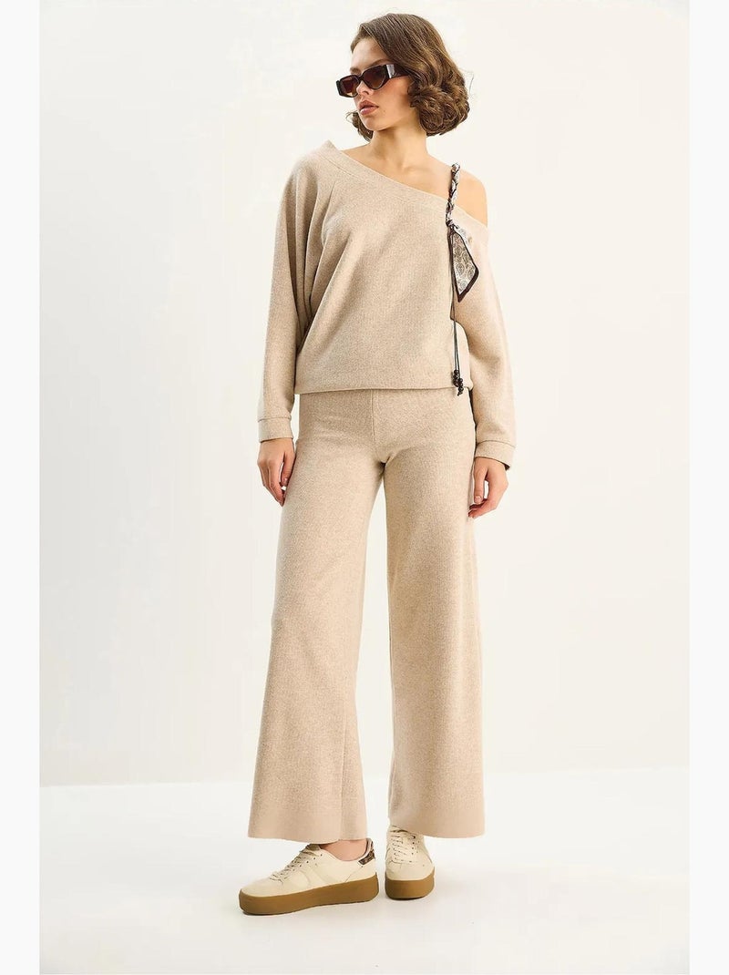 Set coordinato in maglia a due pezzi con dettagli accessorio lucci Beige argilla - Kiabi