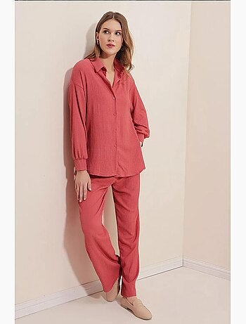 Set coordinato in maglia testurizzata con camicia in maglia a maniche lunghe e pantaloni bdart