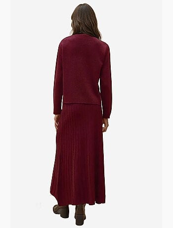 Set coordinato in maglia testurizzata con cardigan girocollo e gonna svasata hiccup