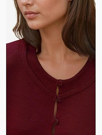 Set coordinato in maglia testurizzata con cardigan girocollo e gonna svasata hiccup