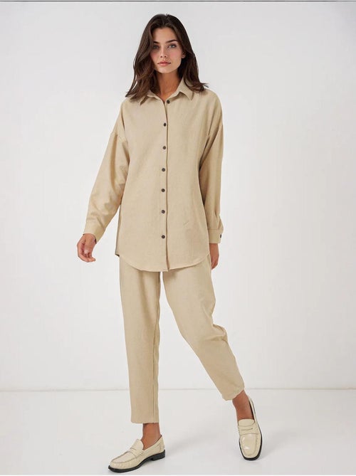 Set coordinato in misto lino con camicia a maniche lunghe e pantaloni bdart - Kiabi Set coordinato in misto lino con camicia a maniche lunghe e pantaloni bdart - Kiabi