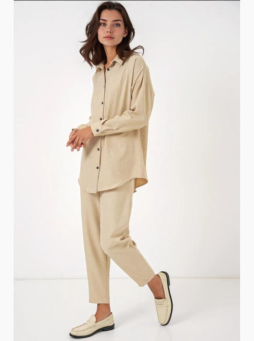 Set coordinato in misto lino con camicia a maniche lunghe e pantaloni bdart - Kiabi Set coordinato in misto lino con camicia a maniche lunghe e pantaloni bdart - Kiabi